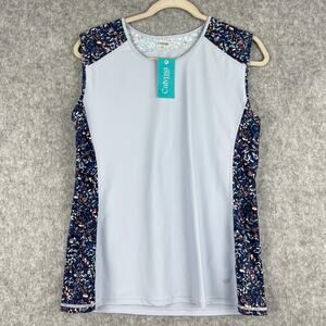 Calypsa Modli Maya Loose Fit Swim Top Womens XL Blue Sleeveless NEW